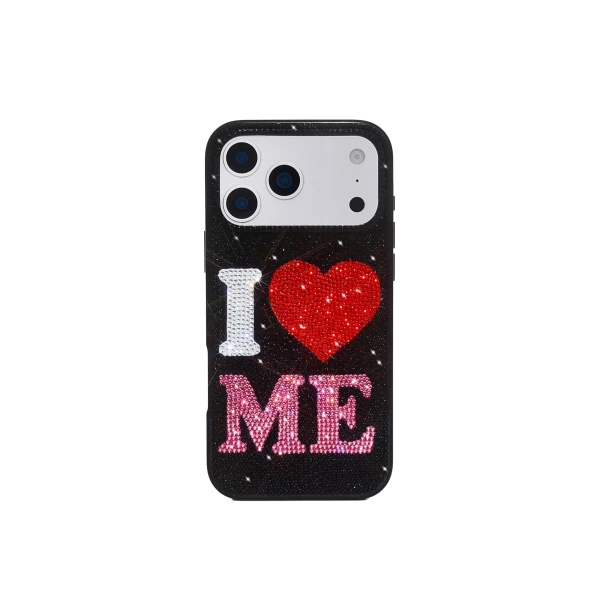 JW PEI I Love Me Artificial Crystal Phone Case in Black | Phone Cases | Luxury Shoes 