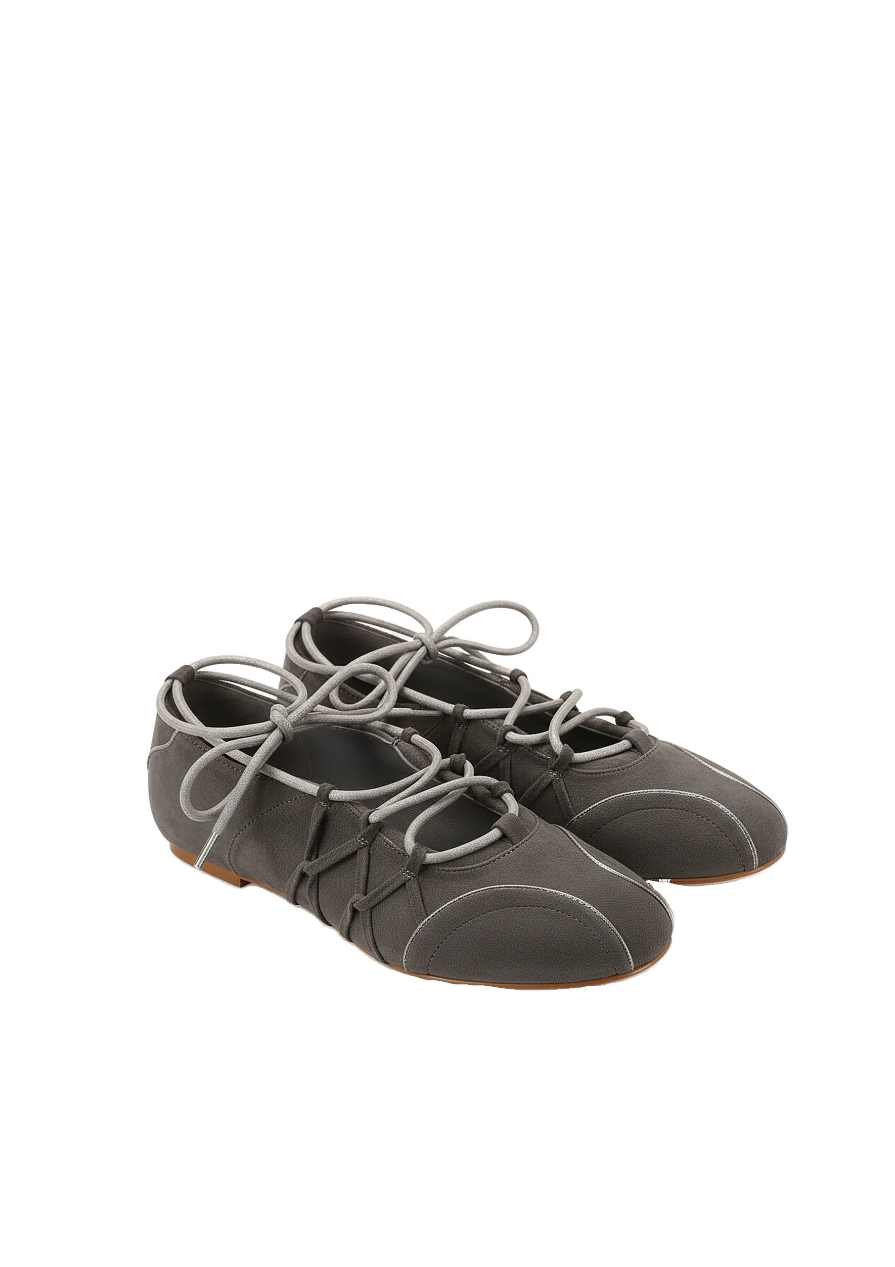 JW PEI Iria Lace-Up Ballet Flats in Dark Grey JW PEI Iria Lace-Up Ballet Flats in Dark Grey | Flats | Luxury Shoes