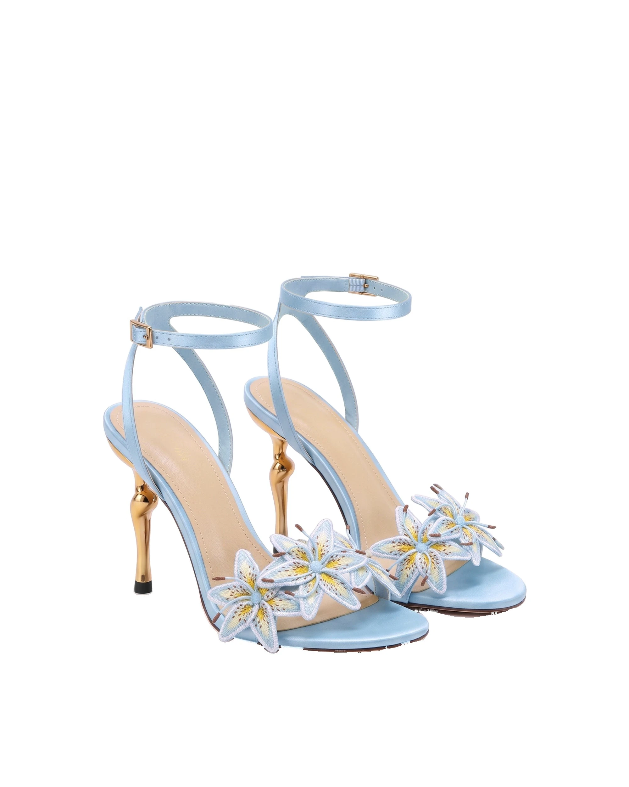 JW PEI Isadora Lily Floral Heeled Sandals in Light Blue JW PEI Isadora Lily Floral Heeled Sandals in Light Blue | Sandals | Luxury Shoes