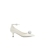 JW PEI Jewel Buckle Kitten Heels Pumps in White JW PEI Jewel Buckle Kitten Heels Pumps in White | Heels | Luxury Shoes