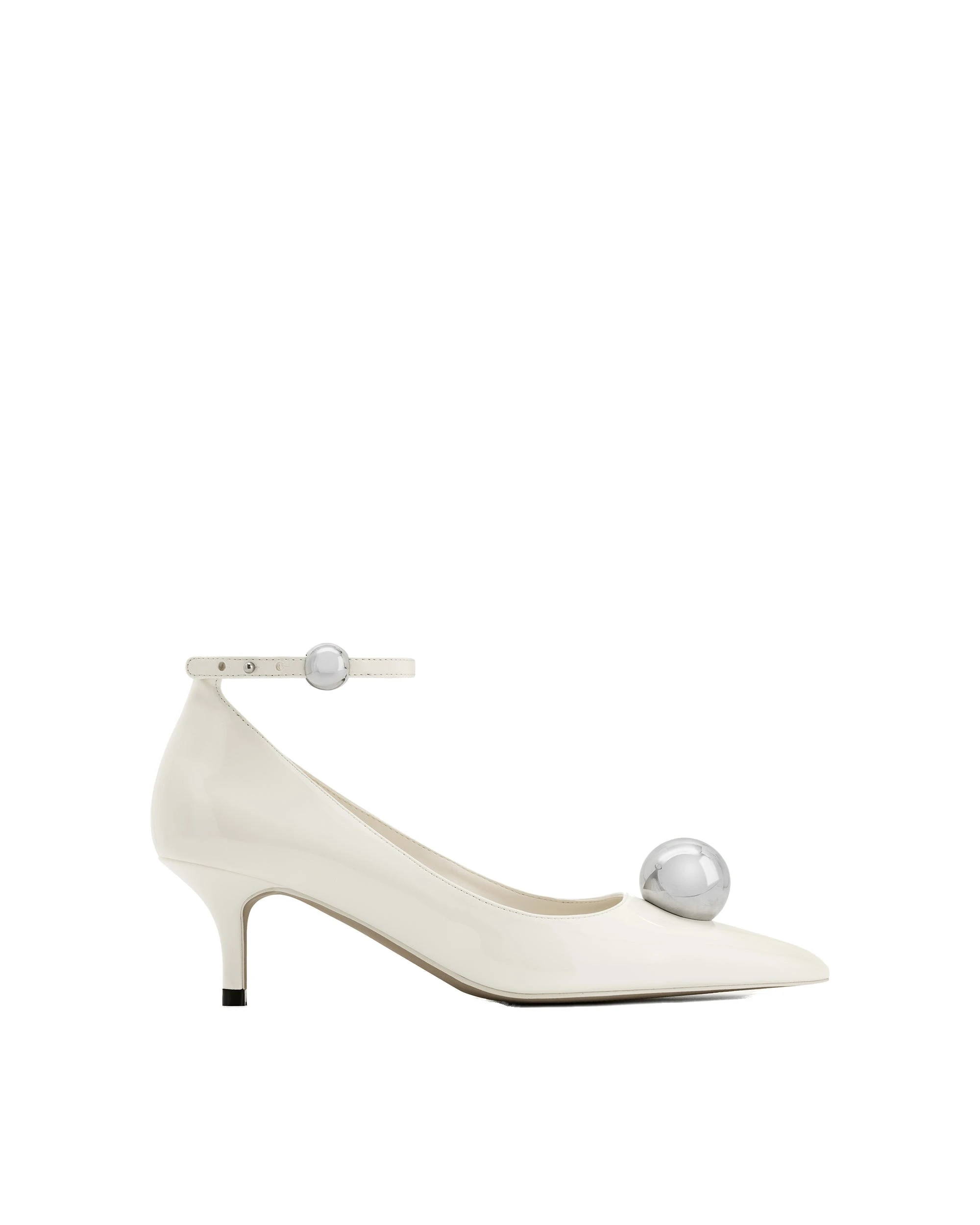 JW PEI Jewel Buckle Kitten Heels Pumps in White JW PEI Jewel Buckle Kitten Heels Pumps in White | Heels | Luxury Shoes