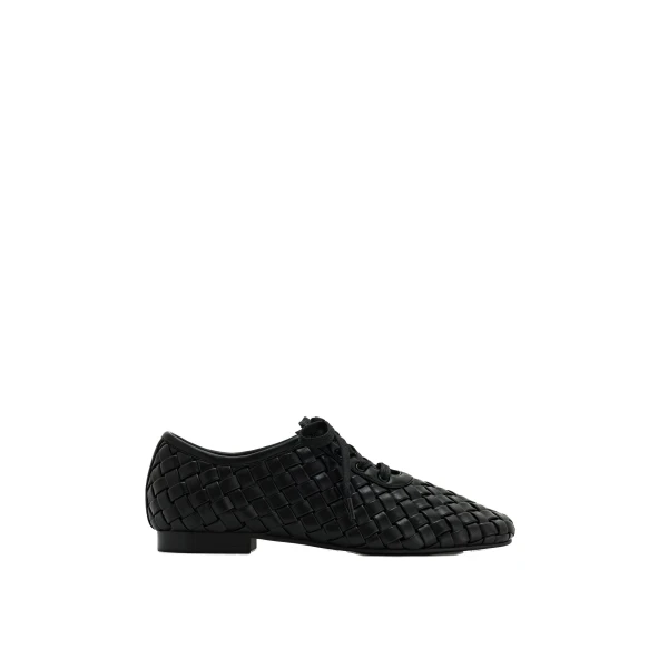 JW PEI Kayla Weave Strap Flat Shoes in Black | Flats | Luxury Shoes 