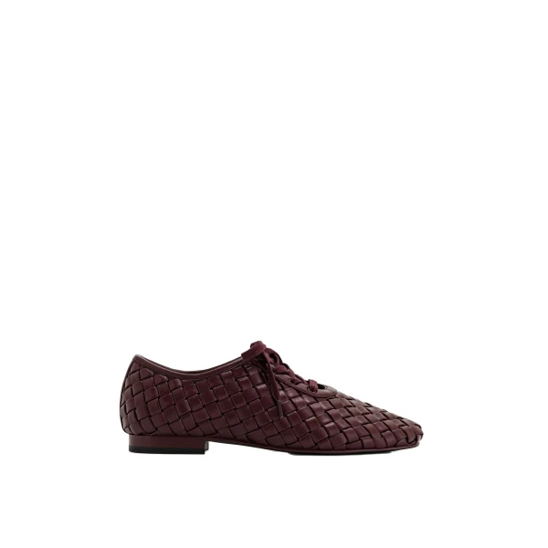 JW PEI Kayla Weave Strap Flat Shoes in Claret Red | Flats | Luxury Shoes 