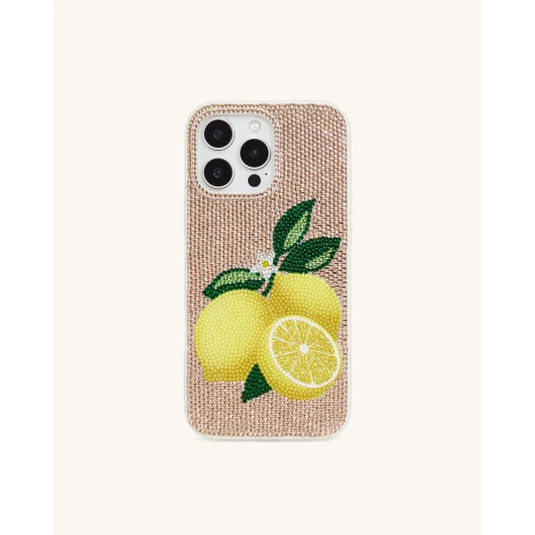JW PEI Lemon Artificial Crystal Phone Case in Gold | Phone Cases | Luxury Shoes 