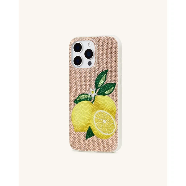 JW PEI Lemon Artificial Crystal Phone Case in Gold | Phone Cases | Luxury Shoes 