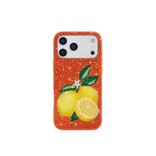 JW PEI Lemon Artificial Crystal Phone Case in Orange | Phone Cases | Luxury Shoes 