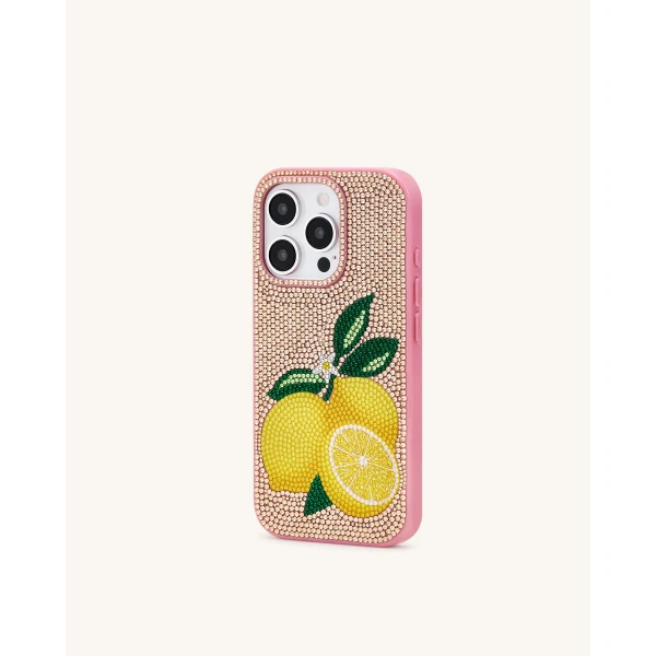 JW PEI Lemon Artificial Crystal Phone Case in Pink | Phone Cases | Luxury Shoes 