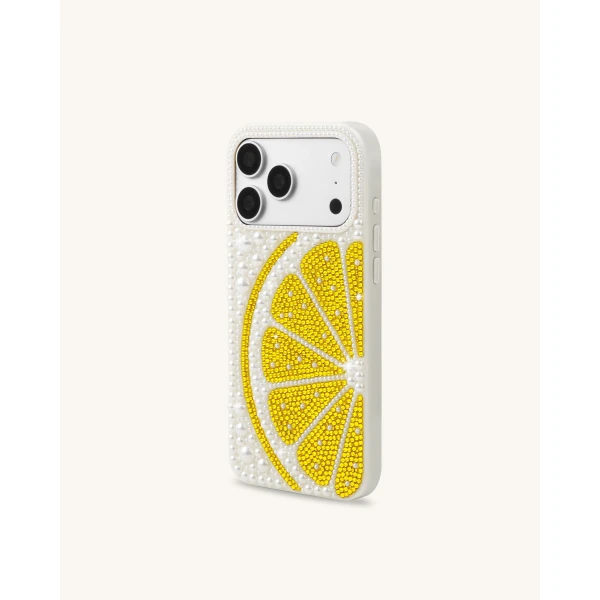 JW PEI Lemon Slice Faux Pearl Phone Case in White | Phone Cases | Luxury Shoes 