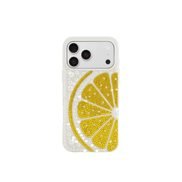 JW PEI Lemon Slice Faux Pearl Phone Case in White | Phone Cases | Luxury Shoes 