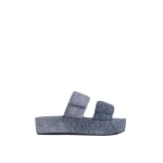 JW PEI Lexi Denim Embossed Sandal in Blue | Sandals | Luxury Shoes 