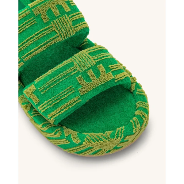 JW PEI Lexi Terry Slide Sandal in Green | Sandals | Luxury Shoes 