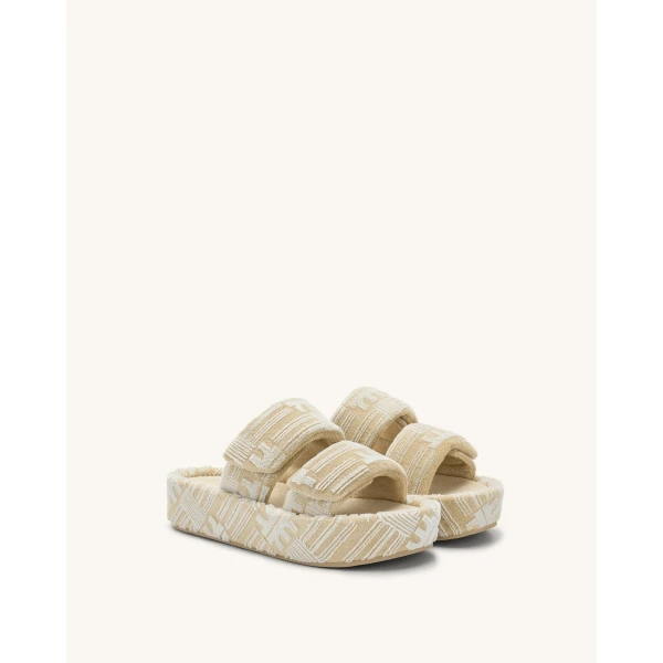 JW PEI Lexi Terry Slide Sandal in OatMilk | Sandals | Luxury Shoes 
