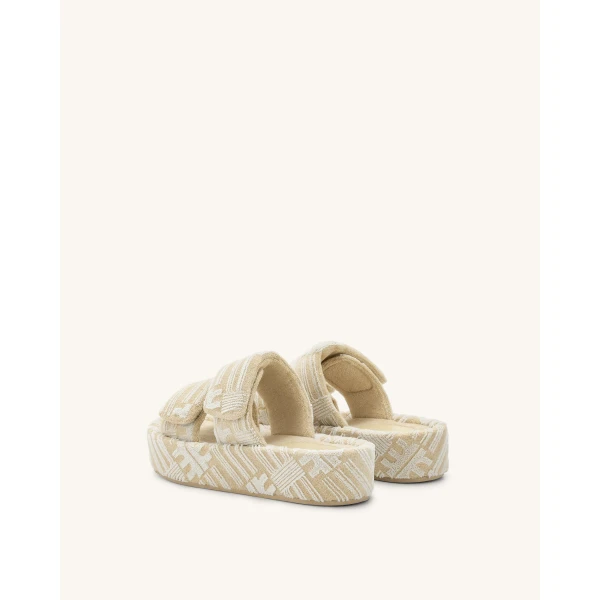 JW PEI Lexi Terry Slide Sandal in OatMilk | Sandals | Luxury Shoes 