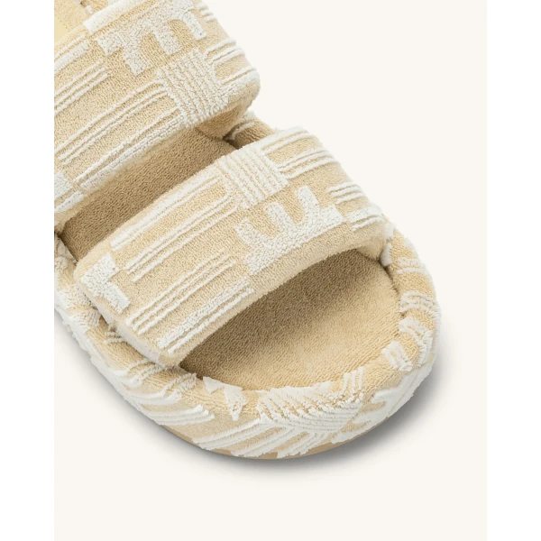 JW PEI Lexi Terry Slide Sandal in OatMilk | Sandals | Luxury Shoes 