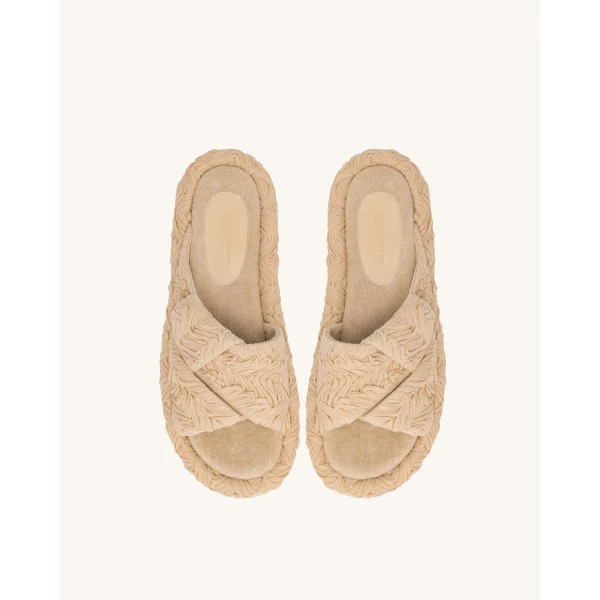 JW PEI Lilah Woven Platform Sandal in Beige | Sandals | Luxury Shoes 
