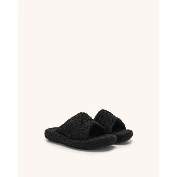 JW PEI Lilah Woven Platform Sandal in Black | Sandals | Luxury Shoes 