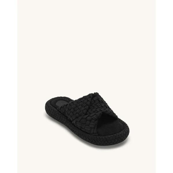 JW PEI Lilah Woven Platform Sandal in Black | Sandals | Luxury Shoes 