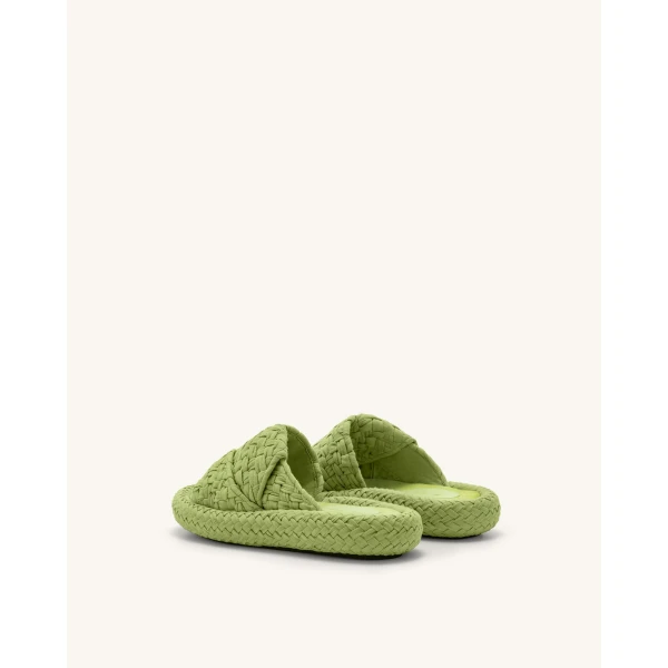 JW PEI Lilah Woven Platform Sandal in Lime Green | Sandals | Luxury Shoes 