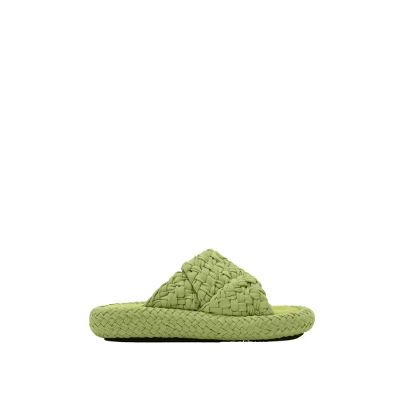 JW PEI Lilah Woven Platform Sandal in Lime Green | Sandals | Luxury Shoes 