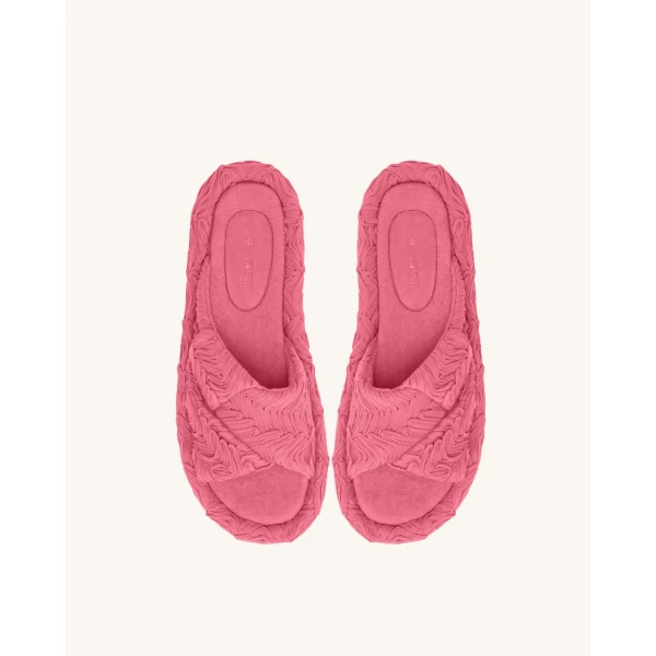 JW PEI Lilah Woven Platform Sandal in Rose Red | Sandals | Luxury Shoes 