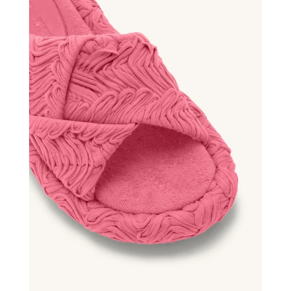 JW PEI Lilah Woven Platform Sandal in Rose Red | Sandals | Luxury Shoes 