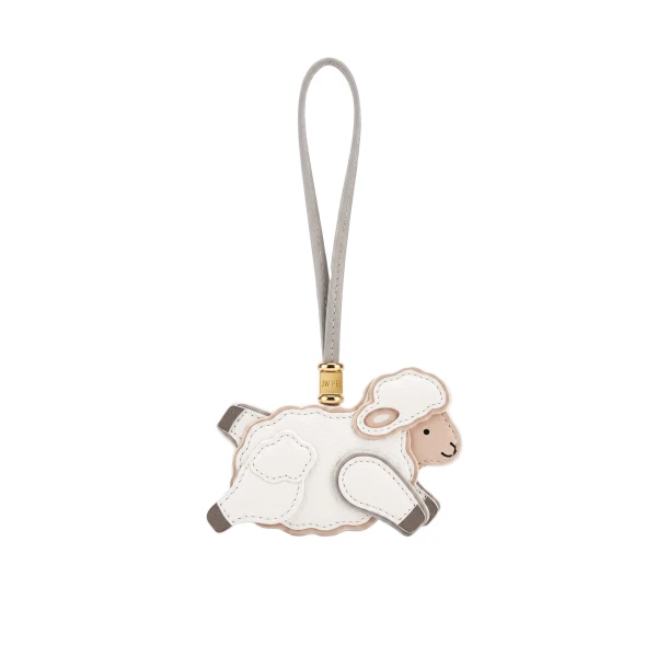JW PEI Little Sheep Bag Charm in White | Bag Charms | Luxury Shoes 