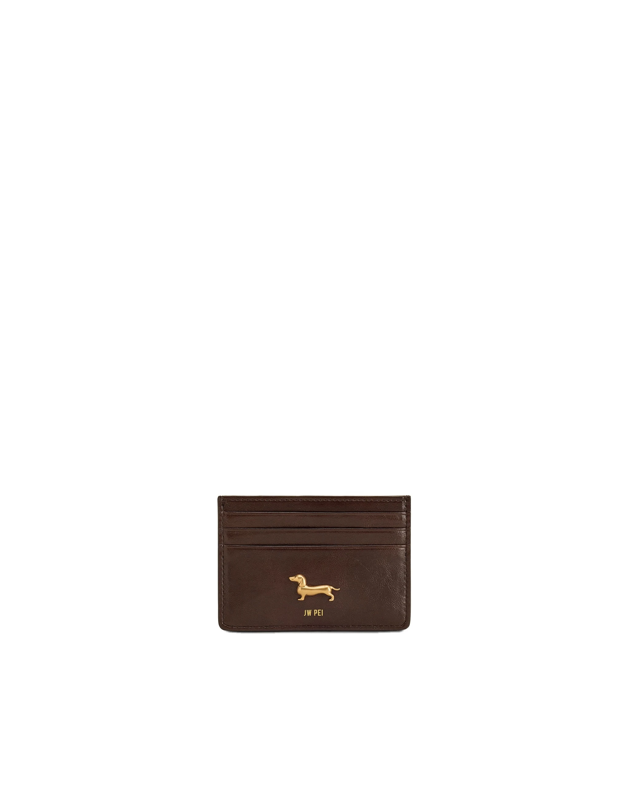 JW PEI Maeve Dachshund Metal Emblem Card Holder in Chocolate JW PEI Maeve Dachshund Metal Emblem Card Holder in Chocolate | Wallets & Purses | Luxury Shoes