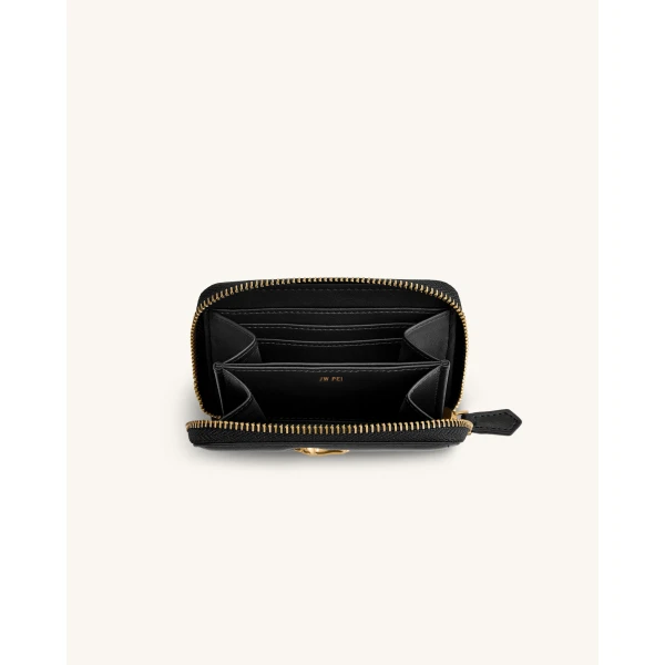JW PEI Maeve Dachshund Metal Emblem Zip Wallet in Black | Wallets & Purses | Luxury Shoes 