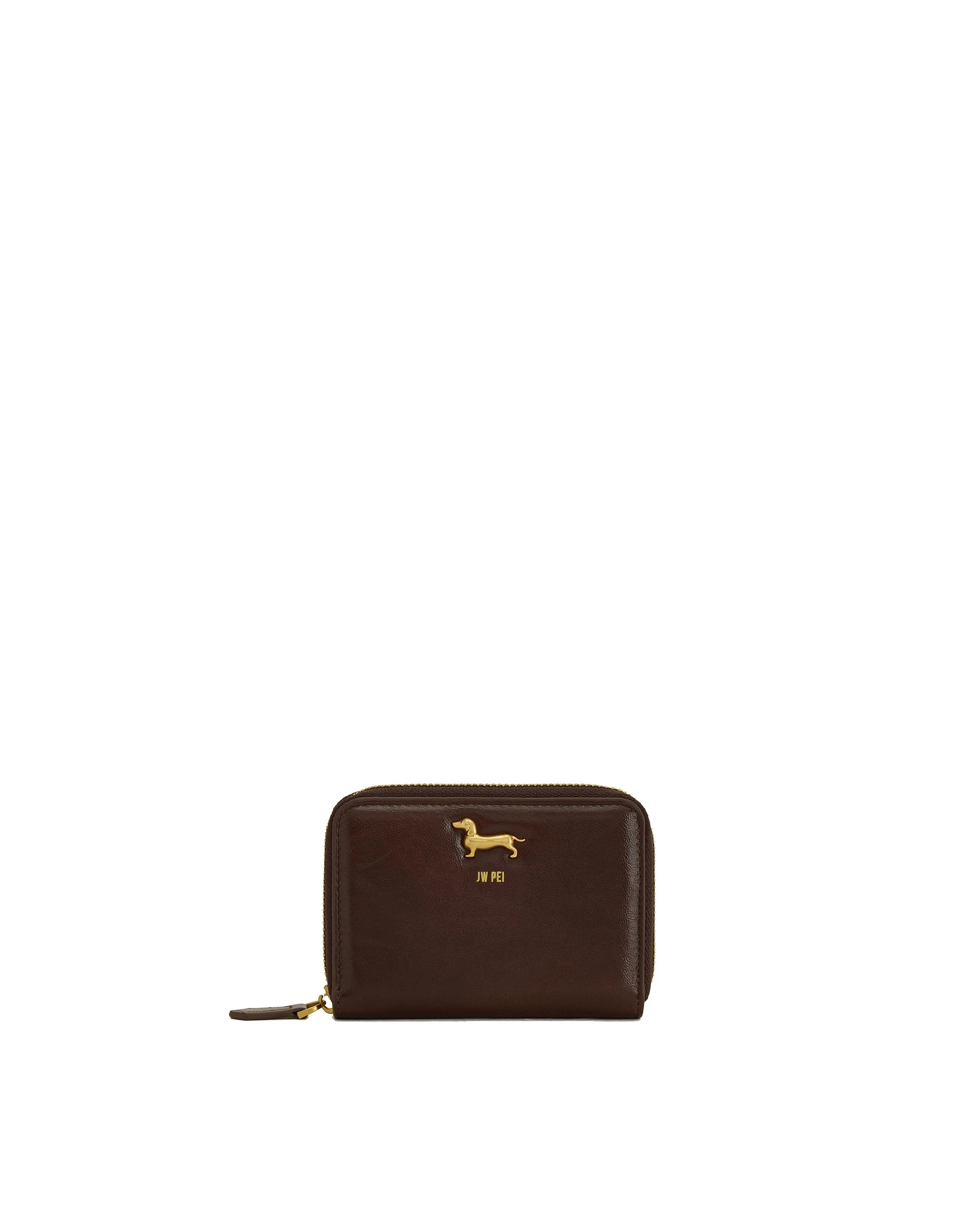 JW PEI Maeve Dachshund Metal Emblem Zip Wallet in Chocolate JW PEI Maeve Dachshund Metal Emblem Zip Wallet in Chocolate | Wallets & Purses | Luxury Shoes