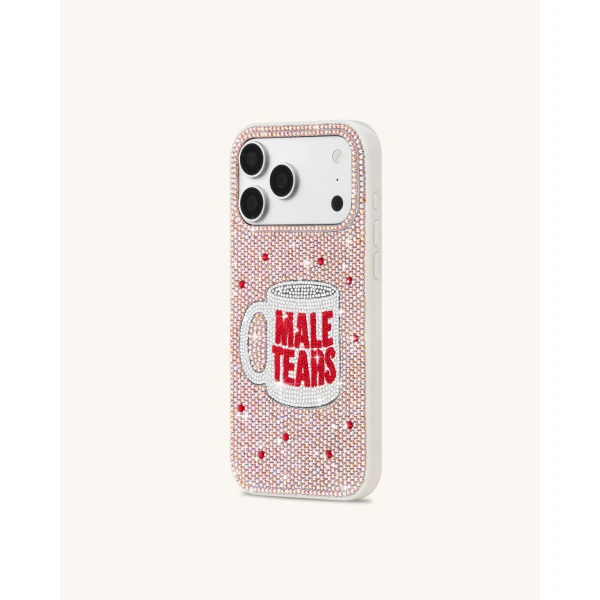 JW PEI Male Tears Mug Rhinestone Phone Case in Pink | Phone Cases | Luxury Shoes 