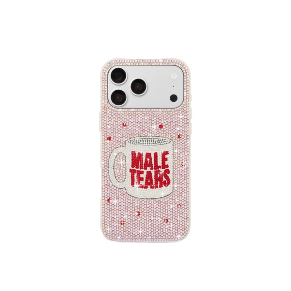 JW PEI Male Tears Mug Rhinestone Phone Case in Pink | Phone Cases | Luxury Shoes 