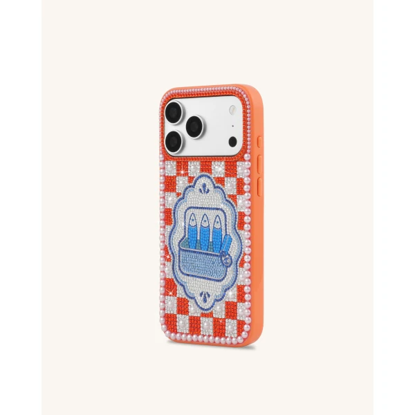 JW PEI Mediterranean Sardines Artificial Crystal Phone Case in Orange | Phone Cases | Luxury Shoes 