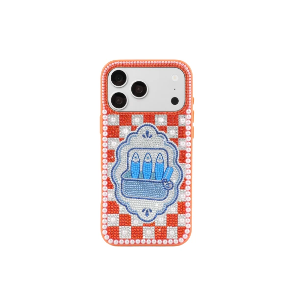 JW PEI Mediterranean Sardines Artificial Crystal Phone Case in Orange | Phone Cases | Luxury Shoes 