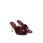 JW PEI Noemi Cutout Square-Toe Metal Accent Sandals in Burgundy | Sandals | Luxury Shoes 