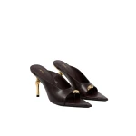 JW PEI Noemi Pointed-Toe Mule Heels in Burgundy | Mules | Luxury Shoes 