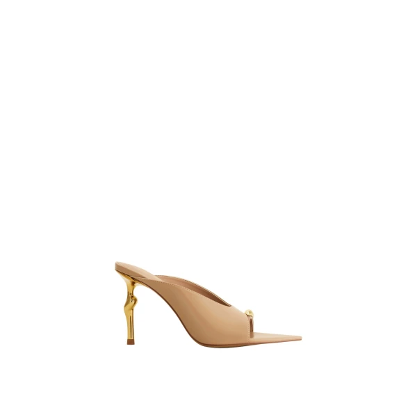 JW PEI Noemi Pointed-Toe Mule Heels in Khaki | Mules | Luxury Shoes 