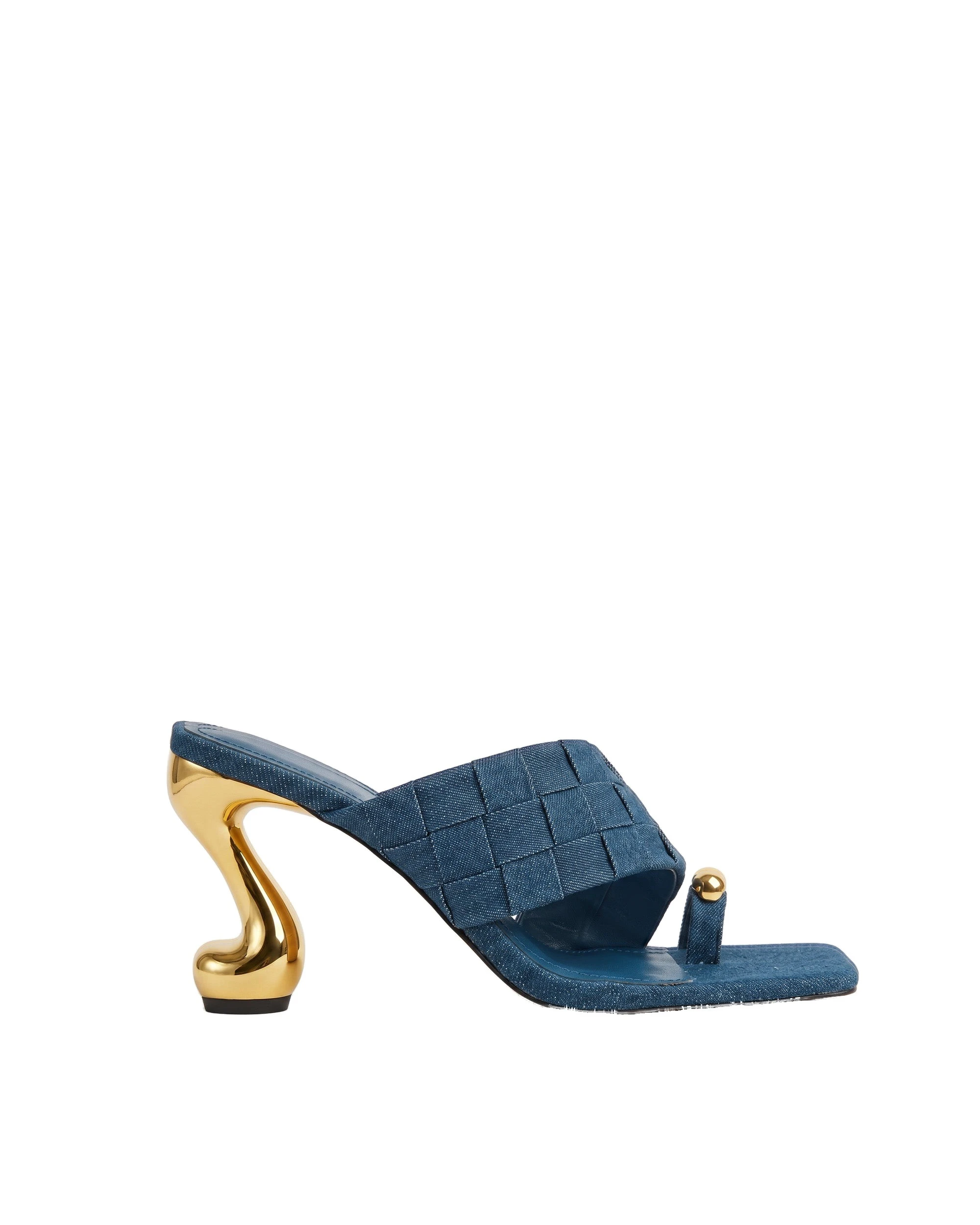 JW PEI Noemi Square-Toe Woven Hardware Mules in Denim Blue JW PEI Noemi Square-Toe Woven Hardware Mules in Denim Blue | Mules | Luxury Shoes