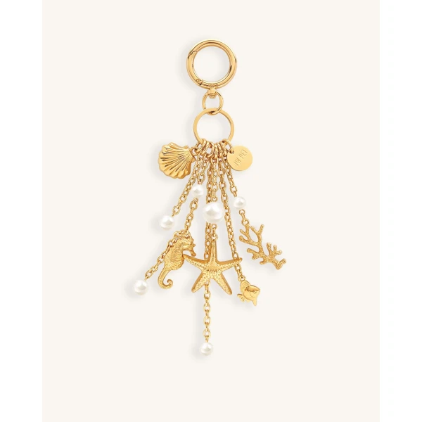 JW PEI Ocean Creature Faux Pearl Bag Charm in Gold | Bag Charms | Luxury Shoes 