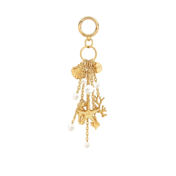 JW PEI Ocean Creature Faux Pearl Bag Charm in Gold | Bag Charms | Luxury Shoes 