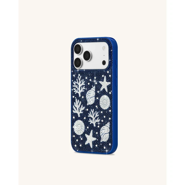 JW PEI Ocean Shell Artificial Crystal Phone Case in Blue | Phone Cases | Luxury Shoes 