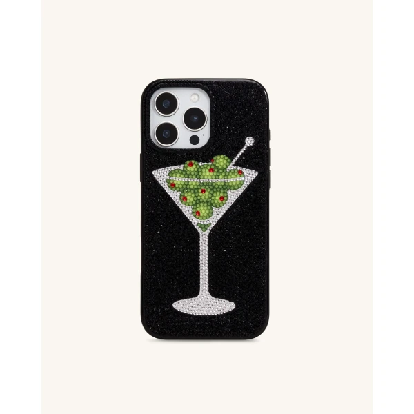 JW PEI Olive Martini Artificial Crystal Phone Case in Black | Phone Cases | Luxury Shoes 