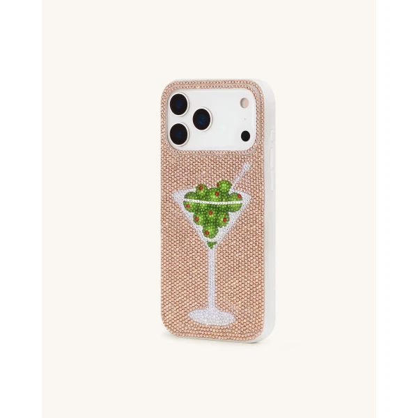 JW PEI Olive Martini Artificial Crystal Phone Case in Gold | Phone Cases | Luxury Shoes 