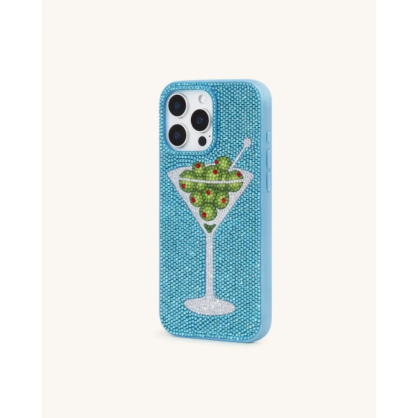 JW PEI Olive Martini Artificial Crystal Phone Case in Light Blue | Phone Cases | Luxury Shoes 