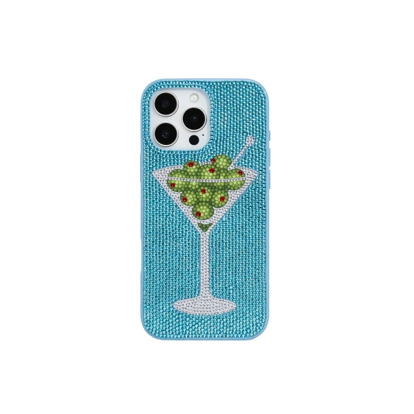 JW PEI Olive Martini Artificial Crystal Phone Case in Light Blue | Phone Cases | Luxury Shoes 