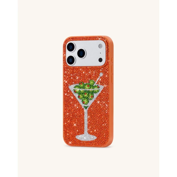 JW PEI Olive Martini Artificial Crystal Phone Case in Orange | Phone Cases | Luxury Shoes 