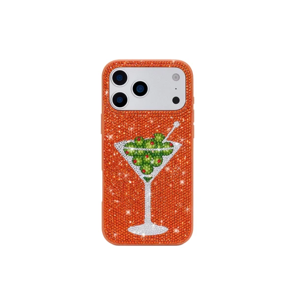 JW PEI Olive Martini Artificial Crystal Phone Case in Orange | Phone Cases | Luxury Shoes 