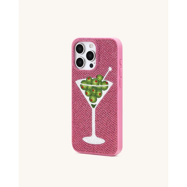 JW PEI Olive Martini Artificial Crystal Phone Case in Pink | Phone Cases | Luxury Shoes 