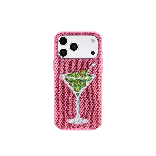 JW PEI Olive Martini Artificial Crystal Phone Case in Pink | Phone Cases | Luxury Shoes 