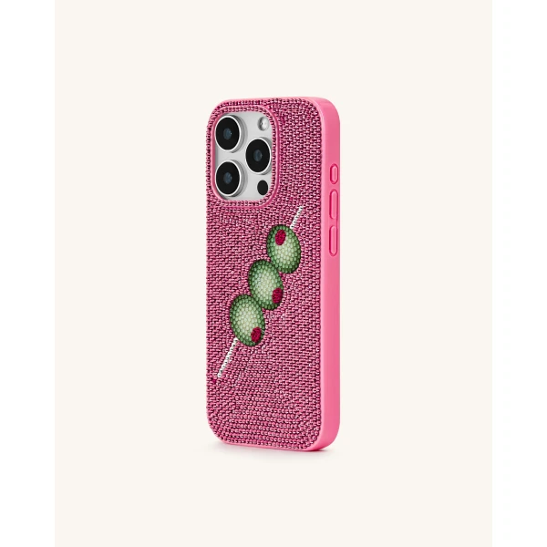 JW PEI Olive Skewer Rhinestone Phone Case in Pink | Phone Cases | Luxury Shoes 