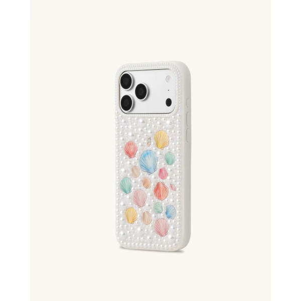 JW PEI Pastel Seashell Pearl Phone Case in White | Phone Cases | Luxury Shoes 